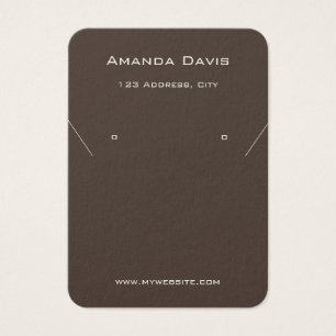 Brown jewellery earrings photo QR display card