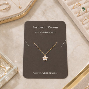 Brown jewellery earrings photo QR display card