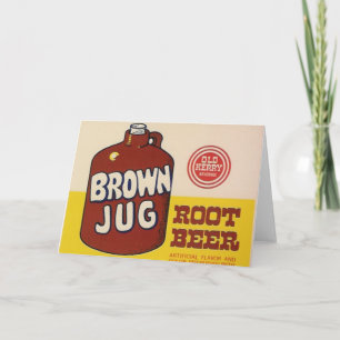brown jug rootbeer label greeting card