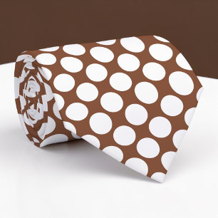 Brown Jumbo Polka Dots Custom Necktie