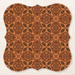 Brown Kaleidoscope Mandala Pattern-23100 Paper Coaster