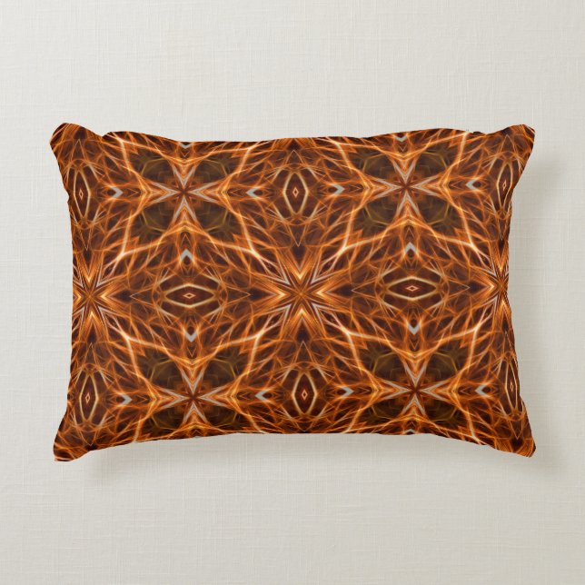 Brown Kaleidoscope Mandala Pattern  Decorative Cushion (Front)