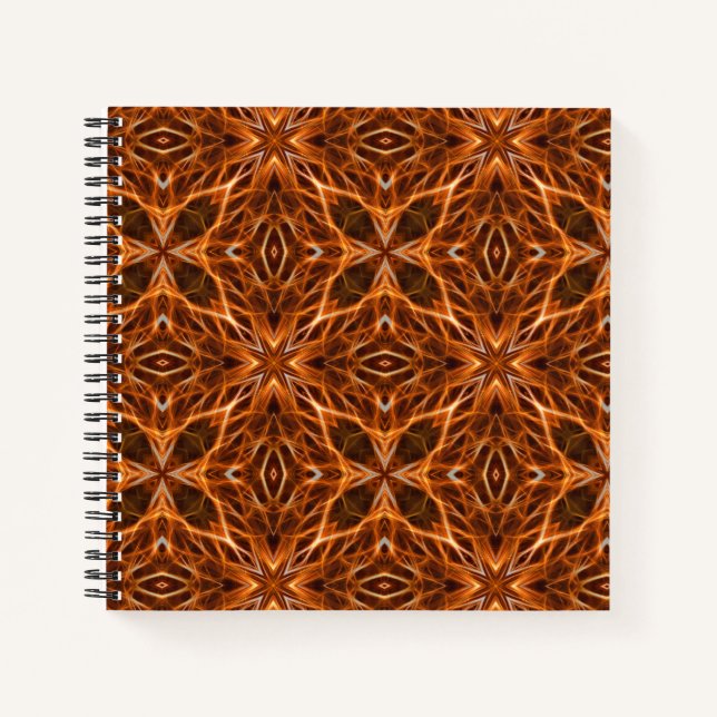 Brown Kaleidoscope Mandala Pattern Notebook (Front)