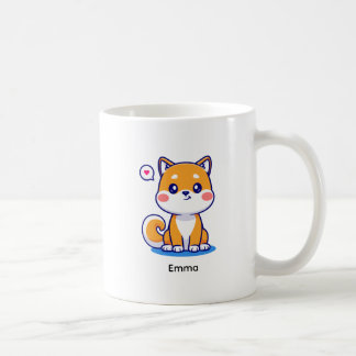 Brown Kawaii Shiba Inu Dog Personalized Coffee Mug