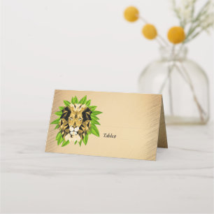 Brown King of the Jungle Lion Place Card