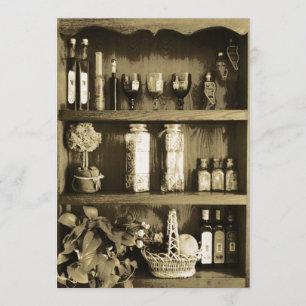 Brown Kitchen Closet Bridal Shower Invitation