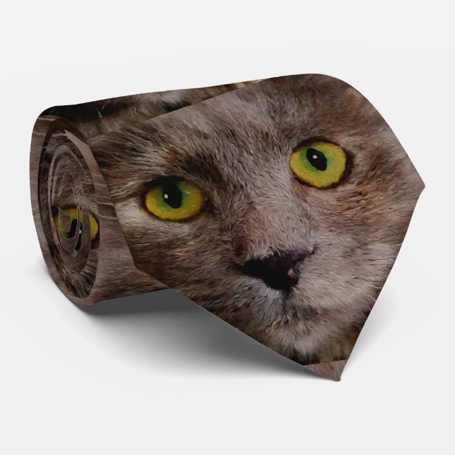 Brown Kitten Oil Paint, Tie (Rolled)