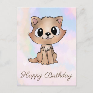 brown kitten postcard