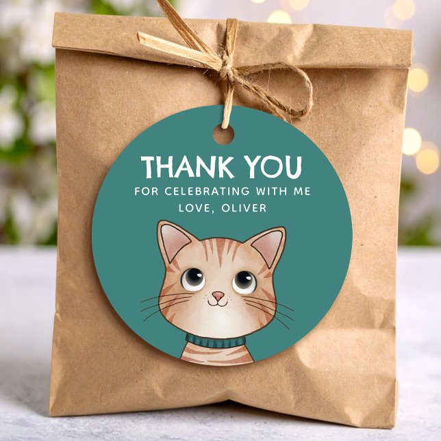 Brown kitten thank you favour tags (Creator Uploaded)