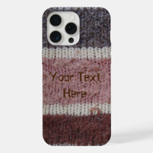 brown knitted stripes vintage style fun design iPhone 15 pro max case