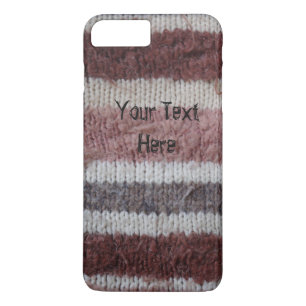 brown knitted stripes vintage style fun knitted iPhone 8 plus/7 plus case