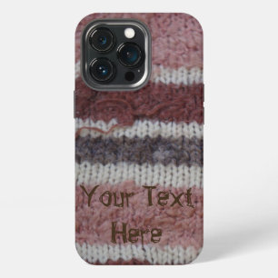 brown knitted stripes vintage style fun knitted iPhone 13 pro case