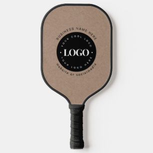 Brown Kraft Custom Logo & Text Business Branded  Pickleball Paddle