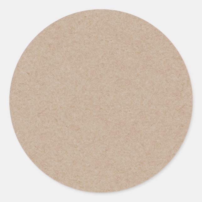 Brown Kraft Paper Background Printed Classic Round Sticker (Front)