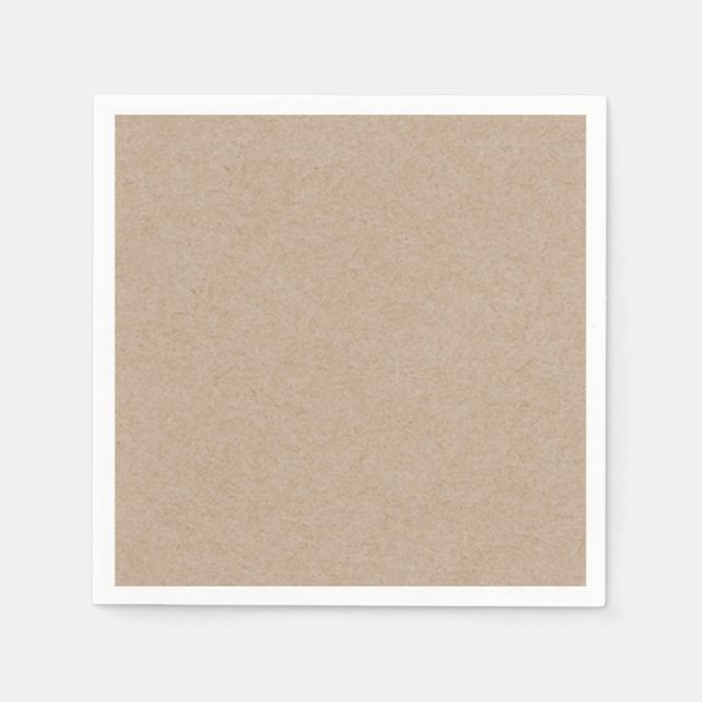 Brown Kraft Paper Background Printed Napkin (Front)