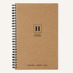 Brown Kraft Paper Classic Monogram Notebook