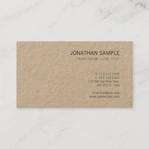 Brown Kraft Paper Elegant Modern Plain Luxury Business Card