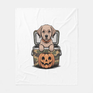 Brown Lab Dog Halloween Spooky Fleece Blanket