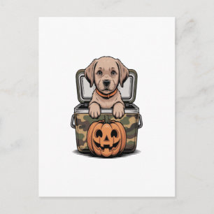 Brown Lab Dog Halloween Spooky Postcard
