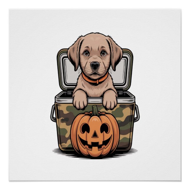 Brown Lab Dog Halloween Spooky Poster (Front)