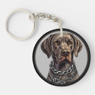 Brown Labrador Cute Dog Portrait For Dog Lovers Key Ring