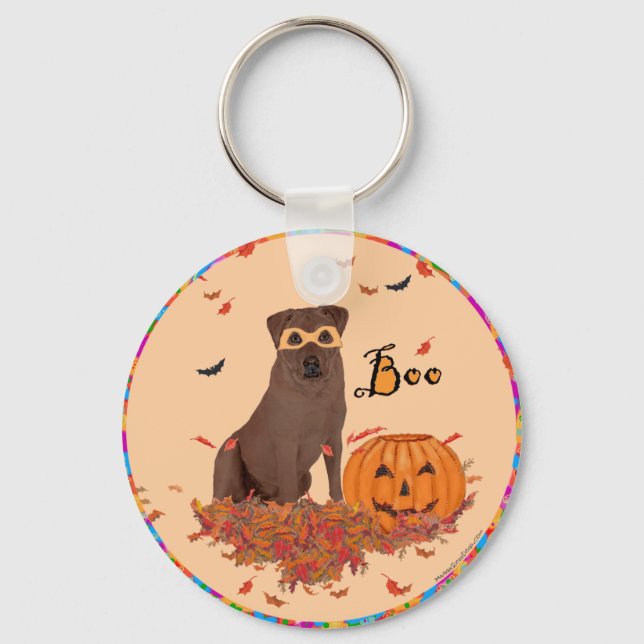 Brown Labrador Retriever Halloween Key Ring (Front)
