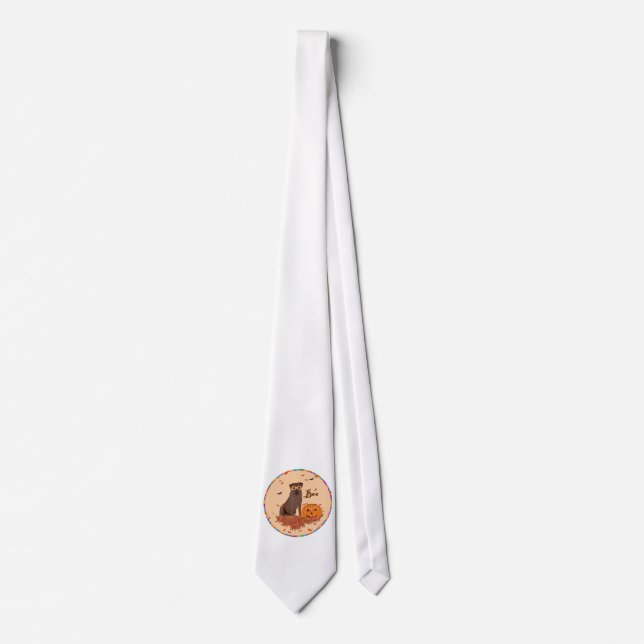 Brown Labrador Retriever Halloween Tie (Front)