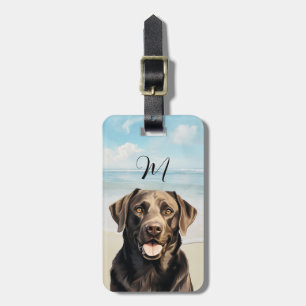 Brown Labrador Retriever Luggage Tag