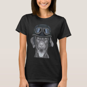 Brown Labrador Retriever Wearing Vintage Motorcycl T-Shirt