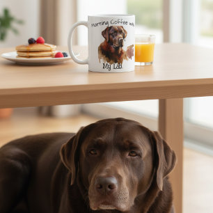 Brown Labrador Watercolor Personalise Coffee Mug