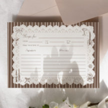 Brown Laced in Love Bridal Shower Recipe Card