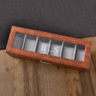 Brown Latched Faux Crocodile Leather Watch Case