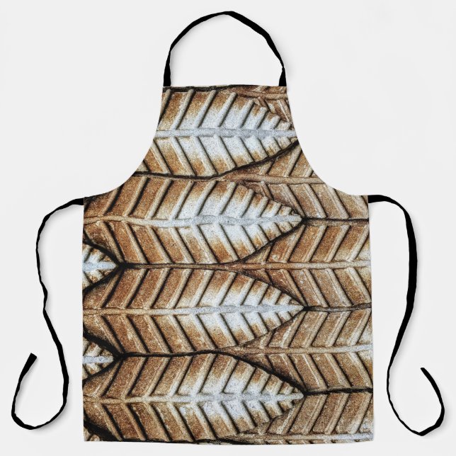 Brown leaf accent area rug apron (Front)