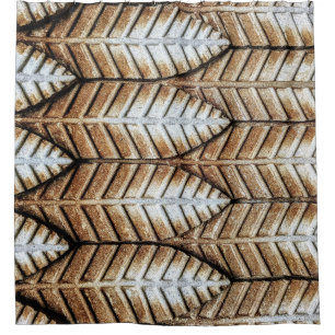 Brown leaf accent area rug shower curtain