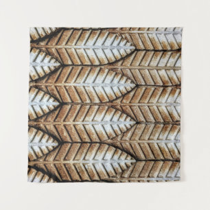 Brown leaf accent area rug tapestry