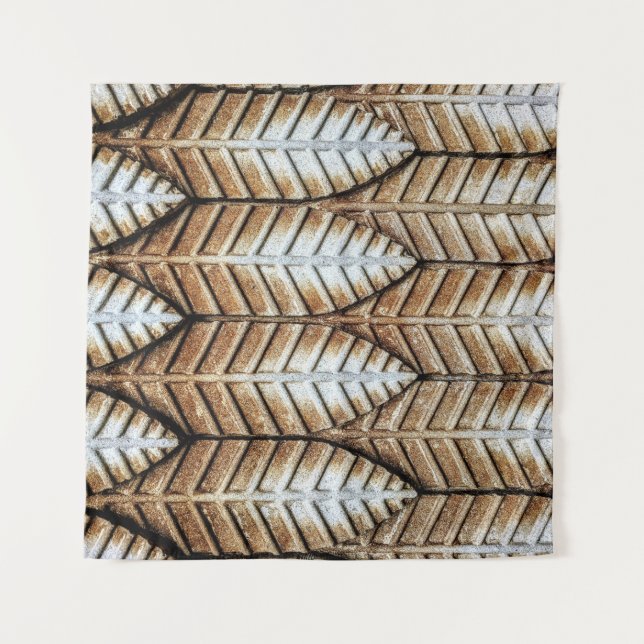 Brown leaf accent area rug tapestry (Front)
