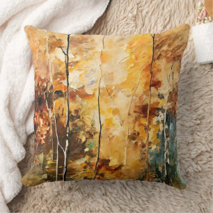 Brown Leaf Nature Serenity Abstract Art Cushion