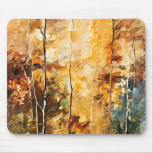 Brown Leaf  Nature Serenity Abstract Art Mouse Pad