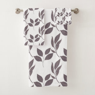 Brown Leaf Towel Set