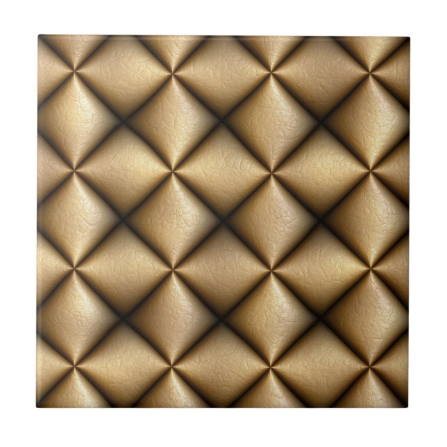 Brown leather abstract tile (Front)