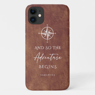  Brown Leather Adventure Personalised Case-Mate iPhone Case