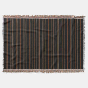 Brown Leather And Black Throw Blanket