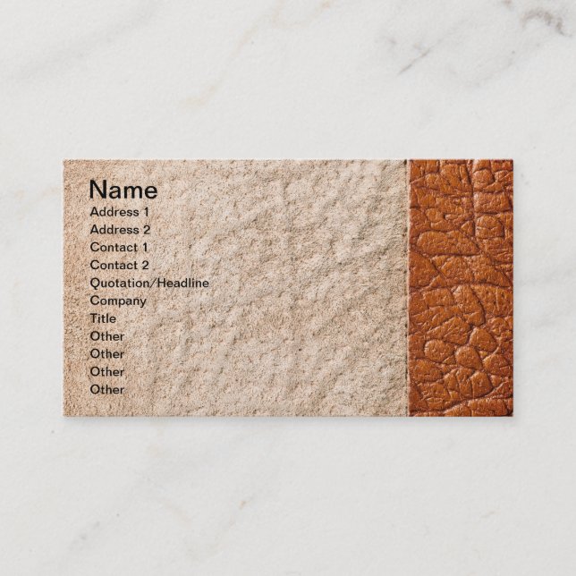 Brown Leather Background Business Card (Front)