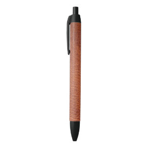 Brown leather black ink pen