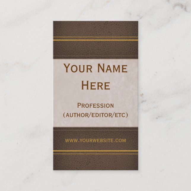 Brown Leather Book Business Card (Front)