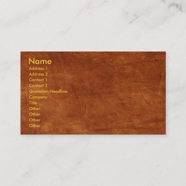 Brown Leather Business Card (Front)