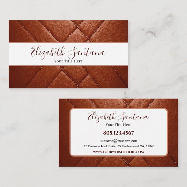 Brown Leather Business Card (Front/Back)
