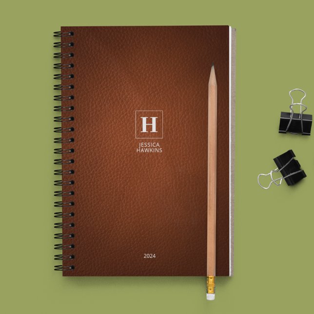 Brown Leather Classic Monogram 202x Weekly Planner (Creator Uploaded)