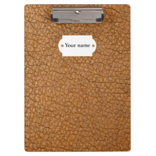 Brown leather clipboard