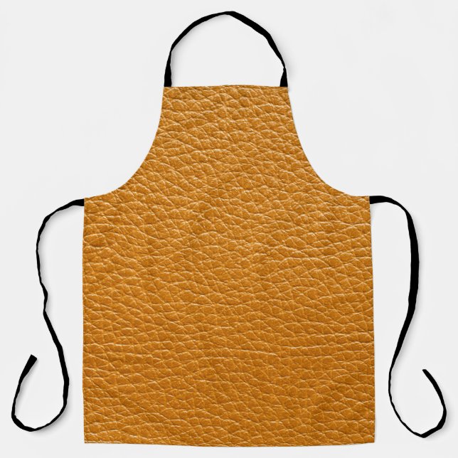 Brown Leather, Closeup Texture Background. Apron (Front)